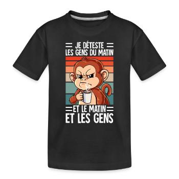 Je Déteste Les Gens Café - T-shirt bio Premium Enfant - noir - Devant