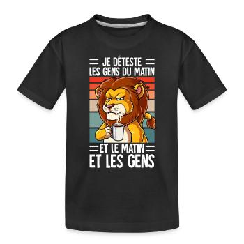 Je Déteste Les Gens Café - T-shirt bio Premium Enfant - noir - Devant