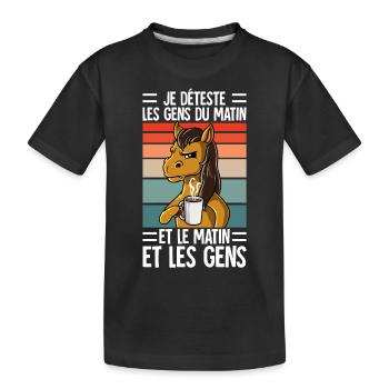 Je Déteste Les Gens Café - T-shirt bio Premium Enfant - noir - Devant