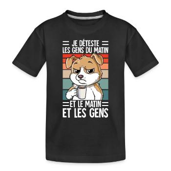 Je Déteste Les Gens Café - T-shirt bio Premium Enfant - noir - Devant