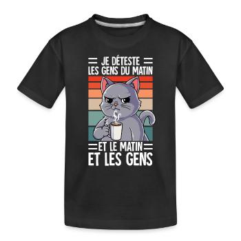 Je Déteste Les Gens Café - T-shirt bio Premium Enfant - noir - Devant