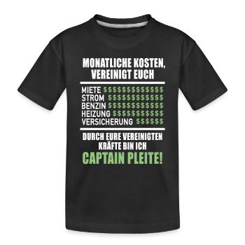 Monatliche Kosten Vereinigt Euch Miete Strom - Kinder Premium Bio T-Shirt - Schwarz - Vorne