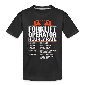 Opérateur de chariot élévateur certifié - T-shirt bio Premium Enfant - noir - Devant