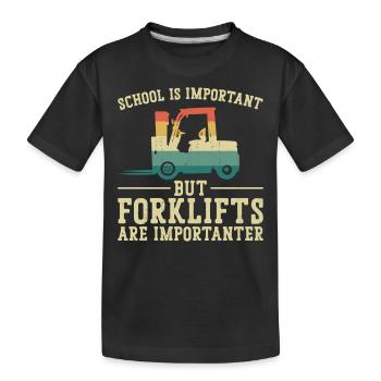 Certified Forklift Truck Operator - Kinder Premium Bio T-Shirt - Schwarz - Vorne