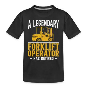 Certified Forklift Truck Operator - Kinder Premium Bio T-Shirt - Schwarz - Vorne