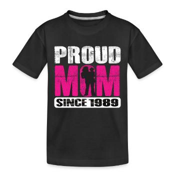 Proud Mom Since 1989 - Kids' Premium Organic T-Shirt - black - Front