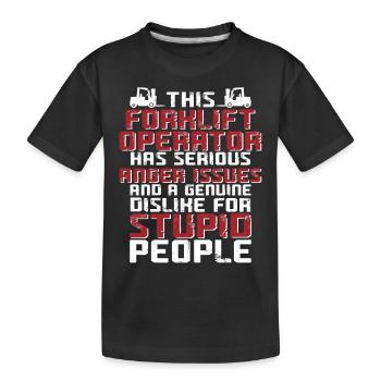 Certified Forklift Truck Operator - Kinder Premium Bio T-Shirt - Schwarz - Vorne