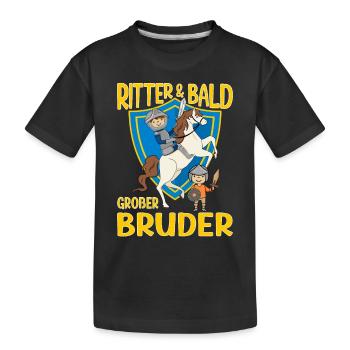 Großer Bruder Ritter Geschwister Kind Nachwuchs - Kinder Premium Bio T-Shirt - Schwarz - Vorne