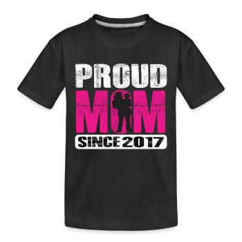 Proud Mom Since 2017 - Kids' Premium Organic T-Shirt - black - Front