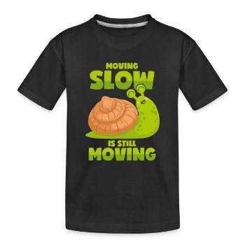 Langsame Schnecke - Motivation - Kinder Premium Bio T-Shirt - Schwarz - Vorne