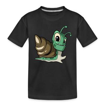 Lustige Cartoon Schnecke - Kinder Premium Bio T-Shirt - Schwarz - Vorne