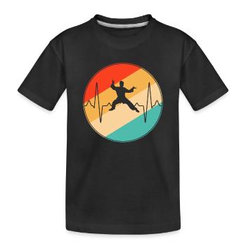 MMA Retro Heartbeat - Kids' Premium Organic T-Shirt - black - Front