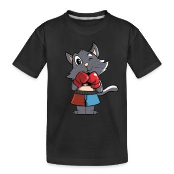 Boxing Cat Boxer Cat Lovers - Kids' Premium Organic T-Shirt - black - Front
