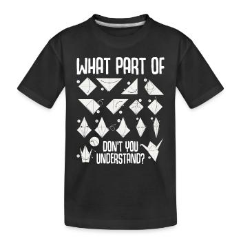 Origami Japanische Kunst Faltender Kranich Papier - Kinder Premium Bio T-Shirt - Schwarz - Vorne