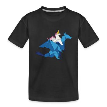 Origami Japanische Kunst Faltender Kranich Papier - Kinder Premium Bio T-Shirt - Schwarz - Vorne