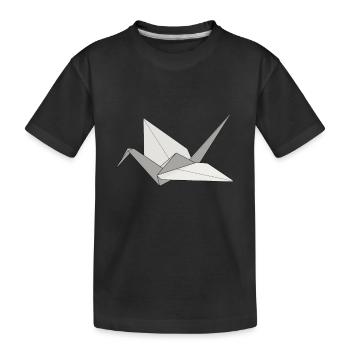 Origami Japanische Kunst Faltender Kranich Papier - Kinder Premium Bio T-Shirt - Schwarz - Vorne