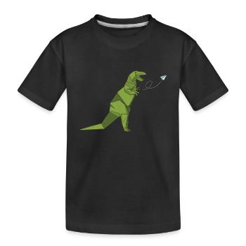 Origami Japanische Kunst Faltender Kranich Papier - Kinder Premium Bio T-Shirt - Schwarz - Vorne