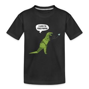 Origami Japanische Kunst Faltender Kranich Papier - Kinder Premium Bio T-Shirt - Schwarz - Vorne