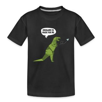 Origami Japanische Kunst Faltender Kranich Papier - Kinder Premium Bio T-Shirt - Schwarz - Vorne