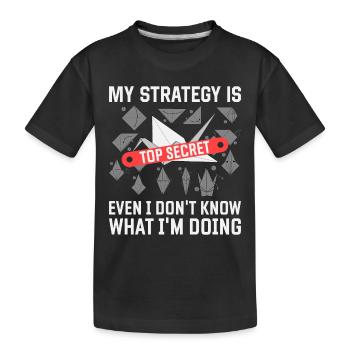 Origami Japanische Kunst Faltender Kranich Papier - Kinder Premium Bio T-Shirt - Schwarz - Vorne