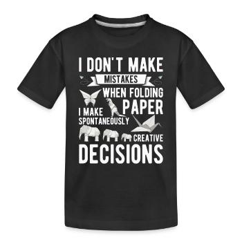 Origami Japanische Kunst Faltender Kranich Papier - Kinder Premium Bio T-Shirt - Schwarz - Vorne
