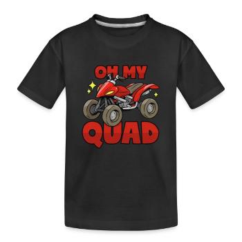 Quad Wortwitz, ATV Spruch - Kinder Premium Bio T-Shirt - Schwarz - Vorne