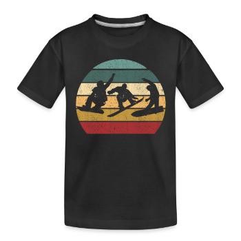Freestyle Snowboarder Jumping Freestyle Downhill - Kids' Premium Organic T-Shirt - black - Front