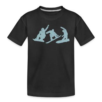 Freestyle Snowboarder Jumping Freestyle Downhill - Kids' Premium Organic T-Shirt - black - Front