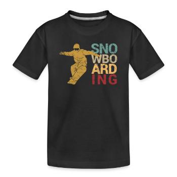 Snowboard Boarder Sports d’hiver Vacances Snowboard - T-shirt bio Premium Enfant - noir - Devant