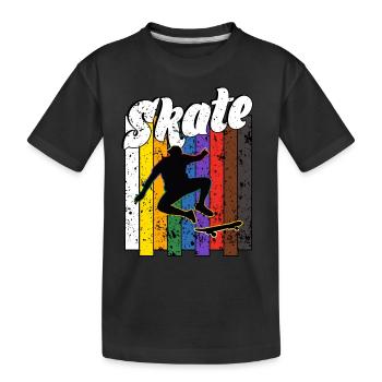 Skateboard Freestyle - Kids' Premium Organic T-Shirt - black - Front