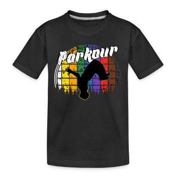 free running - Kids' Premium Organic T-Shirt - black - Front