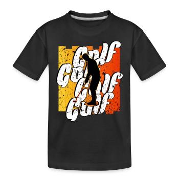 Golf - Kids' Premium Organic T-Shirt - black - Front