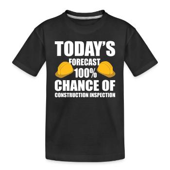Funny Building Inspector Shirt - Kids' Premium Organic T-Shirt - black - Front