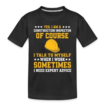Best Building Inspector Ever - Kids' Premium Organic T-Shirt - black - Front