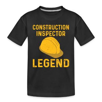 Building Inspector Legend - Kids' Premium Organic T-Shirt - black - Front