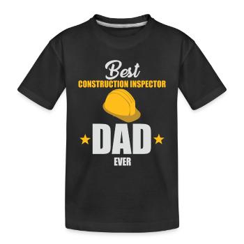 Building Inspector Papa - Kids' Premium Organic T-Shirt - black - Front