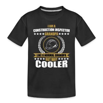 Building inspector Grandpa - Kids' Premium Organic T-Shirt - black - Front