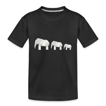 Origami Japanische Kunst Faltender Kranich Papier - Kinder Premium Bio T-Shirt - Schwarz - Vorne