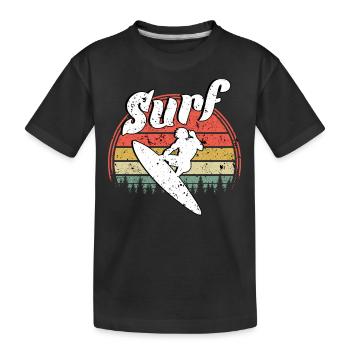Surfing - Kids' Premium Organic T-Shirt - black - Front