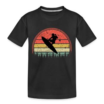 Surfen - Kinder Premium Bio T-Shirt - Schwarz - Vorne