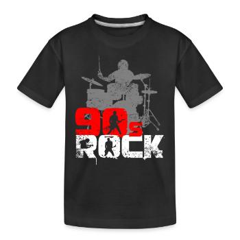 Batteur de musique rock classique des années 90 - T-shirt bio Premium Enfant - noir - Devant