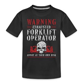 Certified Forklift Truck Operator - Kinder Premium Bio T-Shirt - Schwarz - Vorne