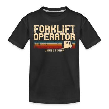 Certified Forklift Truck Operator - Kinder Premium Bio T-Shirt - Schwarz - Vorne