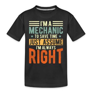 Mechanic - Kids' Premium Organic T-Shirt - black - Front