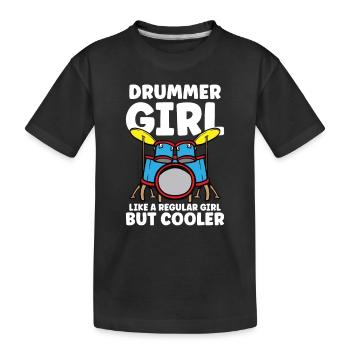 Batteur Batterie Musique Batterie Batterie - T-shirt bio Premium Enfant - noir - Devant