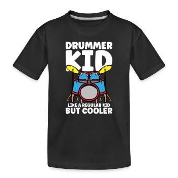 Batteur Batterie Musique Batterie Batterie - T-shirt bio Premium Enfant - noir - Devant