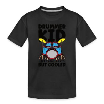 Batteur Batterie Musique Batterie Batterie - T-shirt bio Premium Enfant - noir - Devant