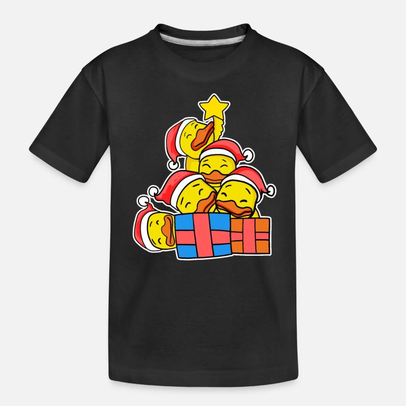 Arbre de Noël Canards canards de Noël - T-shirt bio Premium Enfant - noir