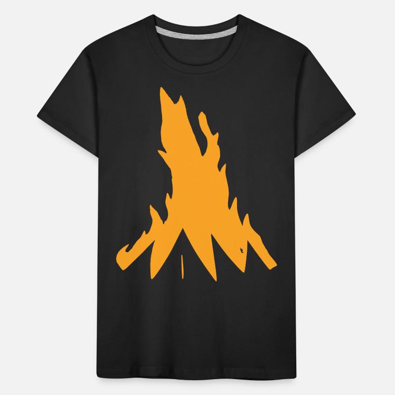 Campfire Camping Nature Forest Fire Vector 1 Kids' Premium Organic T-Shirt