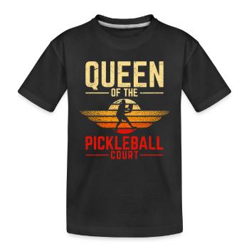 Pickleball Paddle Pickleball Court Queen Retro Vin - T-shirt bio Premium Enfant - noir - Devant